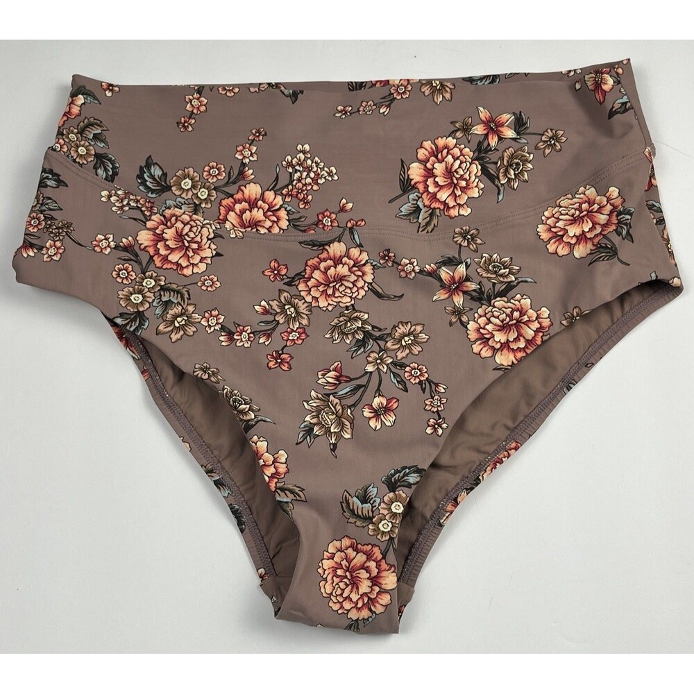 Miraclesuit Skinny Dippers High Waist Floral Boho Bikini Bottom XL Tummy Control